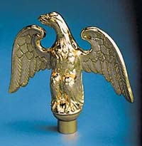 6-3/4" x 7" Gold Metal Perched Eagle Ornament