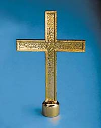 5" x 7-1/2" Gold Metal Passion Cross Ornament