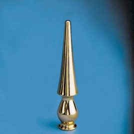2-1/2' X 8-1/2" Gold Metal Round Spear Ornament