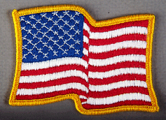 2-1/2" x 3-1/2" U.S. Waving Flag Embroidered Patch