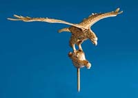 Gold Aluminum Flying Eagle Flagpole Ornament