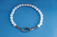 10" White Flagpole Beaded Retainer Rings