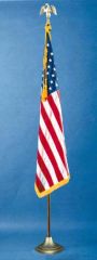 U.S. Nylon Indoor/Parade Flag Set with Gold Aluminum Pole 5′ x 8′